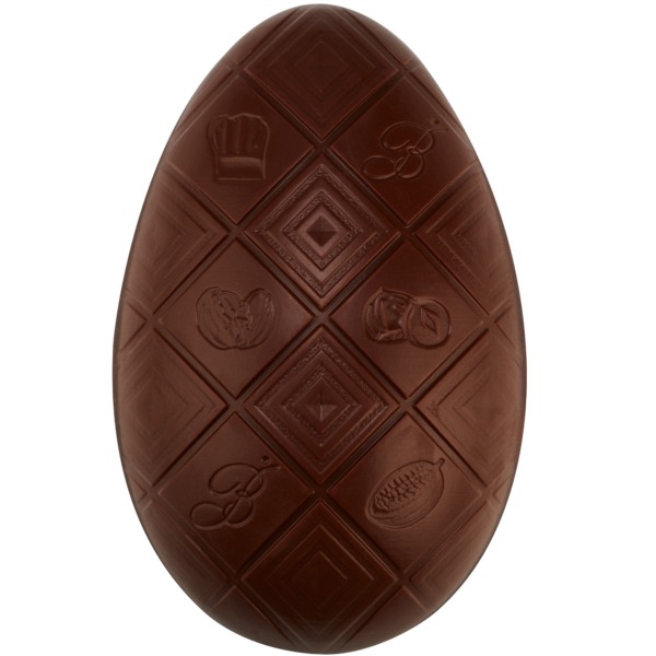 Oeuf de Pâques chocolat au lait garni de fritures - Chocolaterie Bellanger