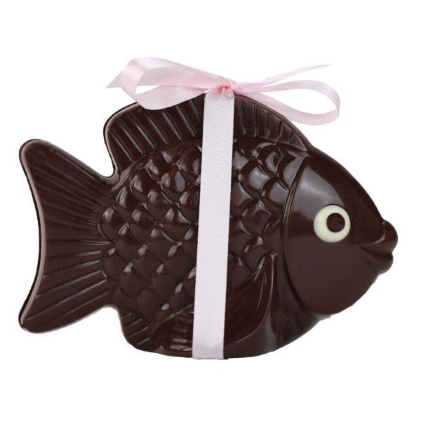 Poisson en chocolat noir garni de fritures - Chocolaterie Bellanger
