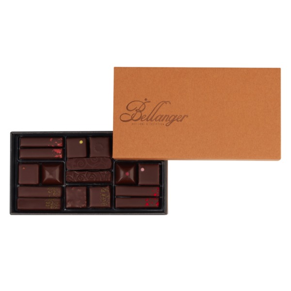 assortiment 36 pièces 100% chocolat noir de la chocolaterie Bellanger