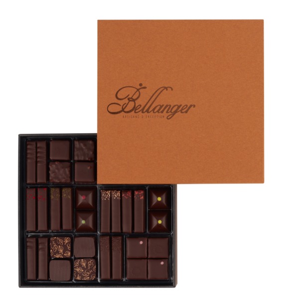 coffret de bonbons en chocolat noir 72 pièces