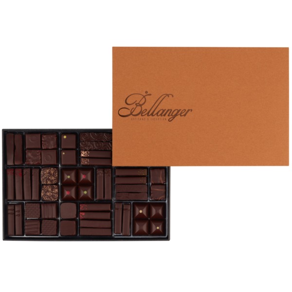 coffret de bonbons en chocolat noir 108 pièces