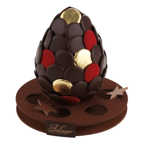 Pomme de pin en chocolat noir et caramel - Chocolaterie Bellanger