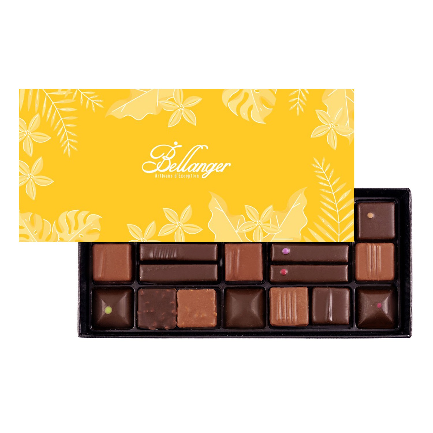 COFFRET 21 CHOCOLATS JAUNE